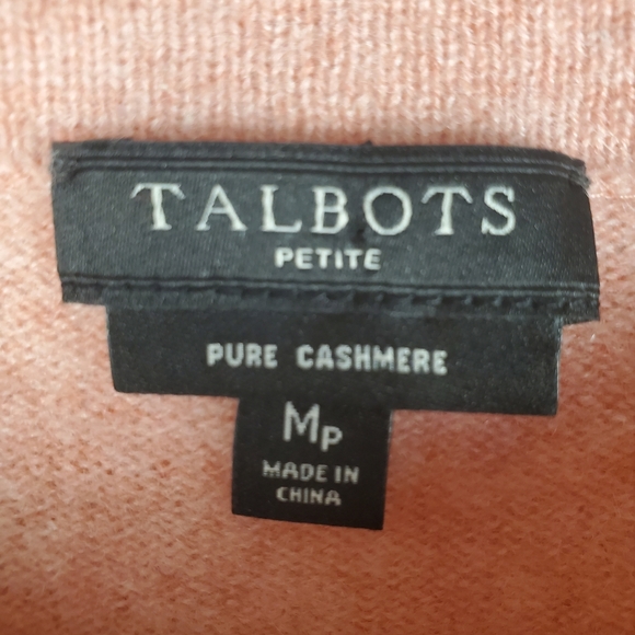 Talbots Women's Cashmere Crewneck Sweater in Soft Pink. 3/4 Sleeves. MP. K126 - Picture 3 of 9